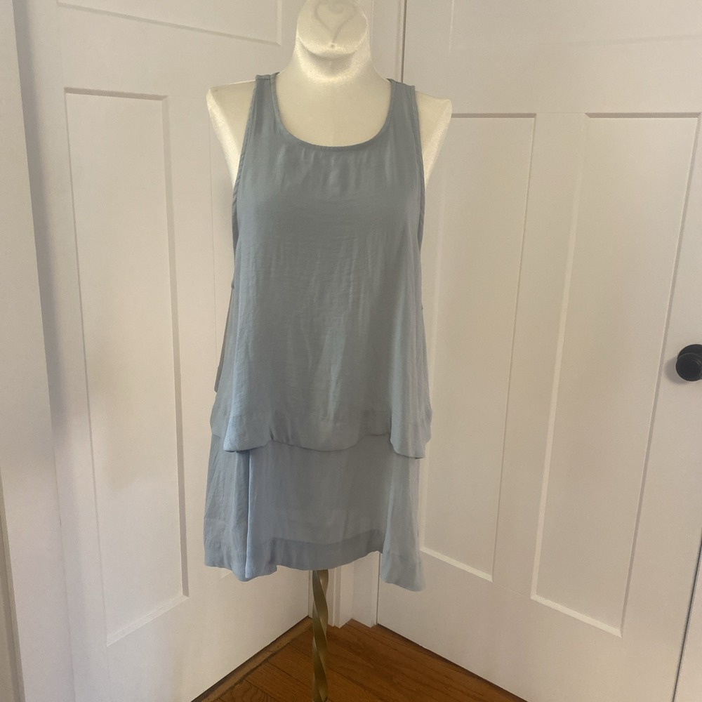 Free People Layers In Love Tiered Tunic Tank Top Blue Medium
